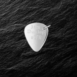 silver pendant guitar pick