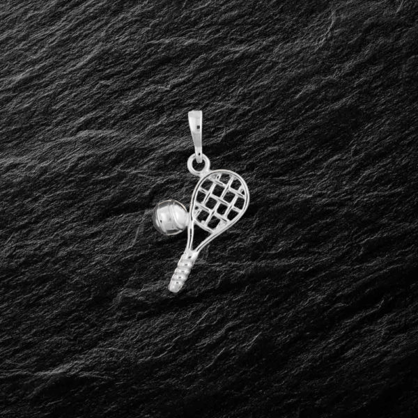 silver pendant tennis racquet