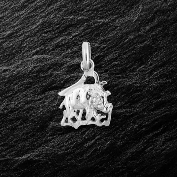 silver pendant chinese zodiac boar