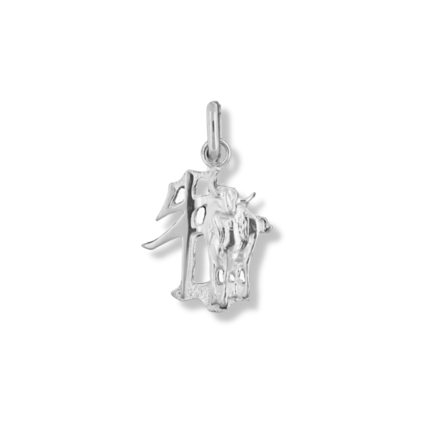 silver pendant chinese zodiac bull